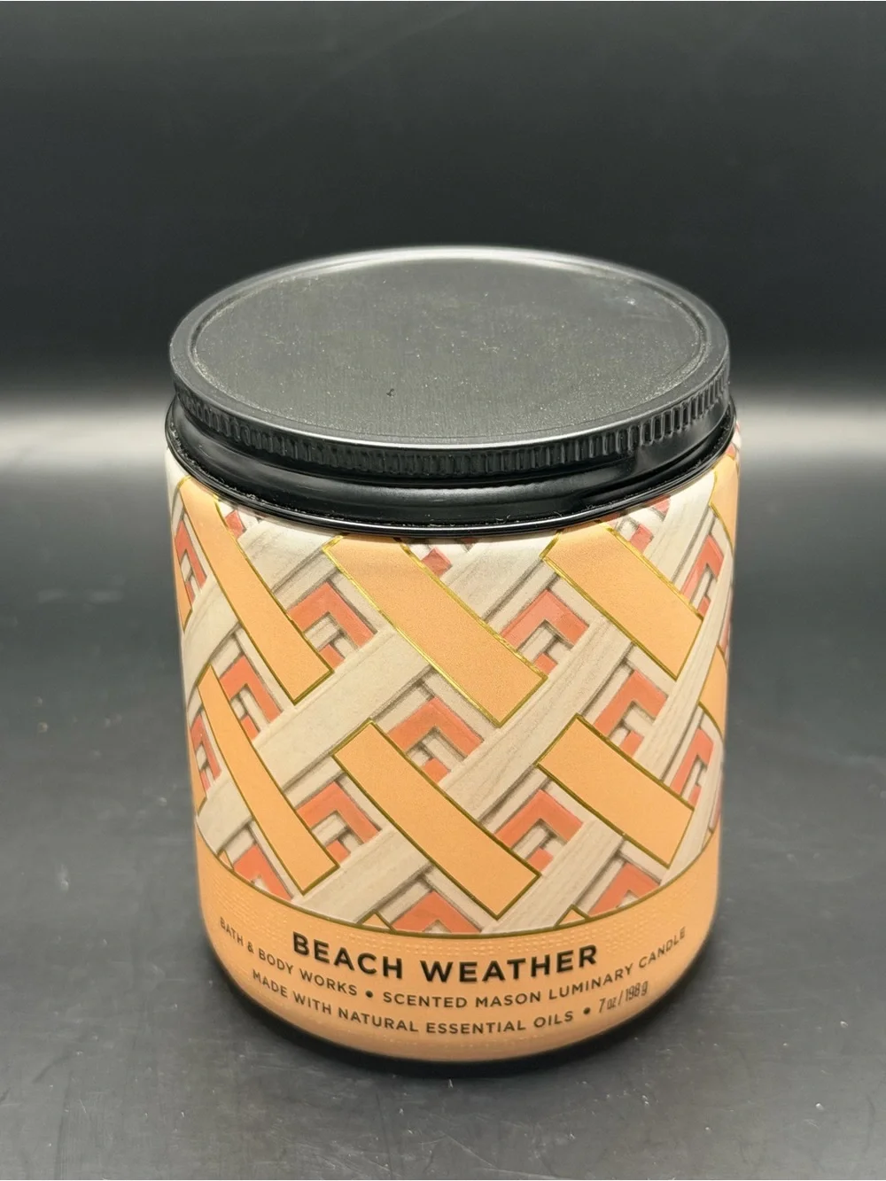 Bath & Body Works Beach Weather 8OZ Patterned Scented Mason Jar Candle